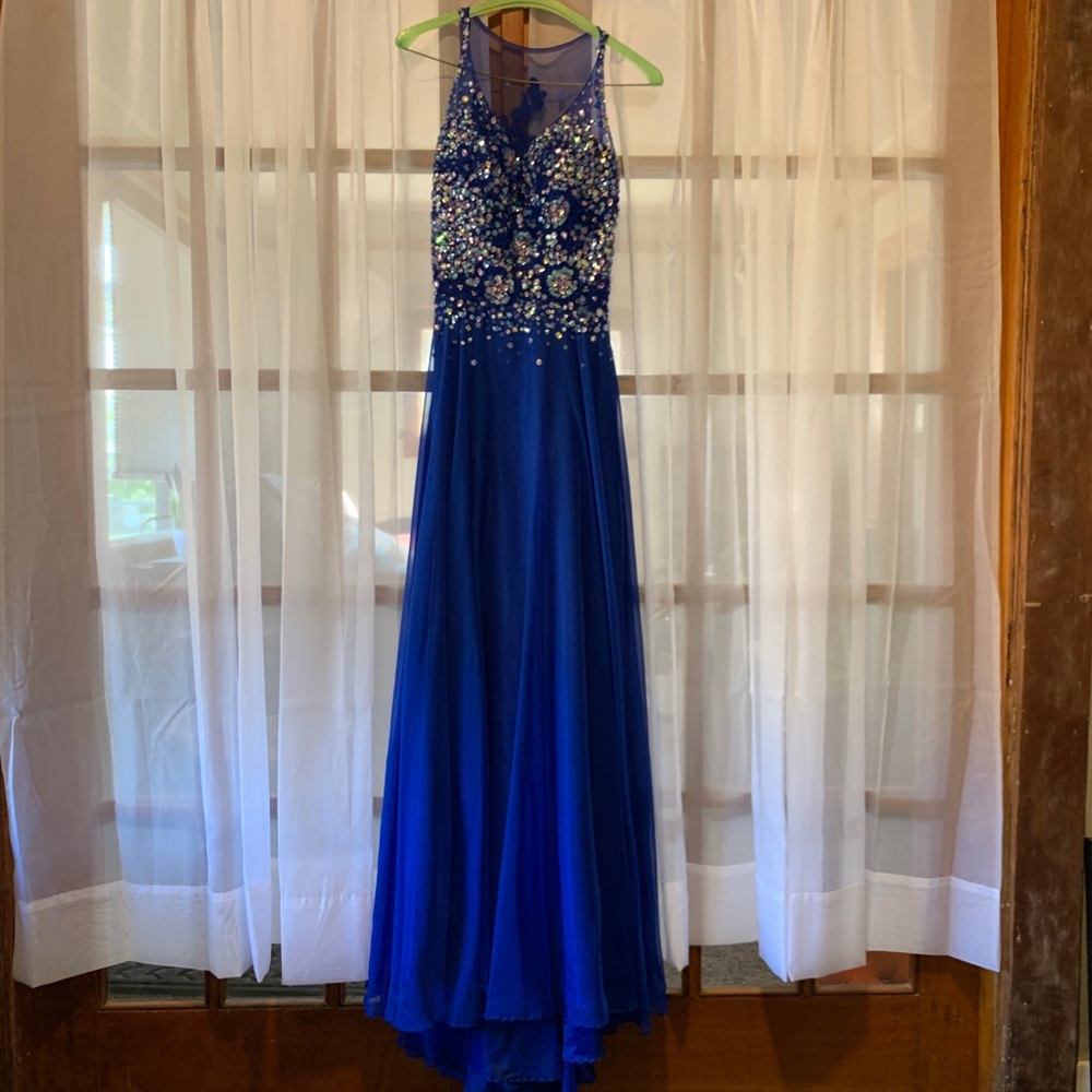 Let’s Fashion Royal Blue Formal Maxi Prom Dress, Size 4